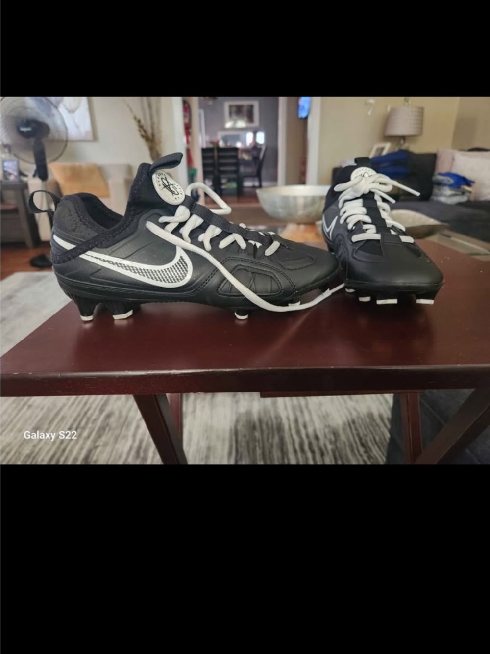 Nike Black and White Football Cleats with Laces
